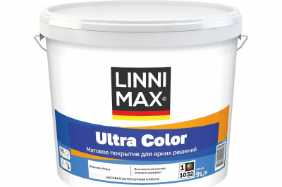 Краска водно-дисперсионная для внутренних работ LINNIMAX Ultra Color / ЛИННИМАКС Ультра Колор (База 1 (9 л))