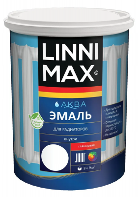 Эмаль акриловая для радиаторов LINNIMAX / ЛИННИМАКС Аква (0,9 л)
