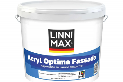 Краска водно-дисперсионная для наружных работ LINNIMAX Acryl Optima Fassade / ЛИННИМАКС Оптима Фасад (База 1 (11 л))