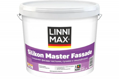 Краска силиконовая для наружных работ LINNIMAX Silikon Master Fassade/ЛИННИМАКС Силикон Мастер Фасад (База 1 (10 л))