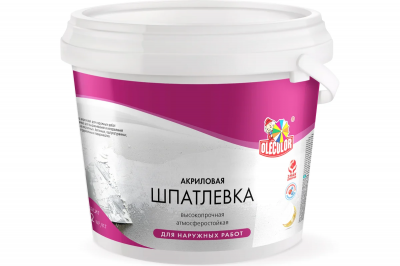 Шпатлевка акриловая для наружных работ OLECOLOR* (0,9 кг (12 шт))