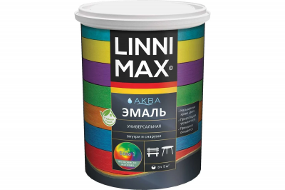 Эмаль акриловая универсальная LINNIMAX / ЛИННИМАКС Аква (Шелковисто-матовая, 0,9 л)